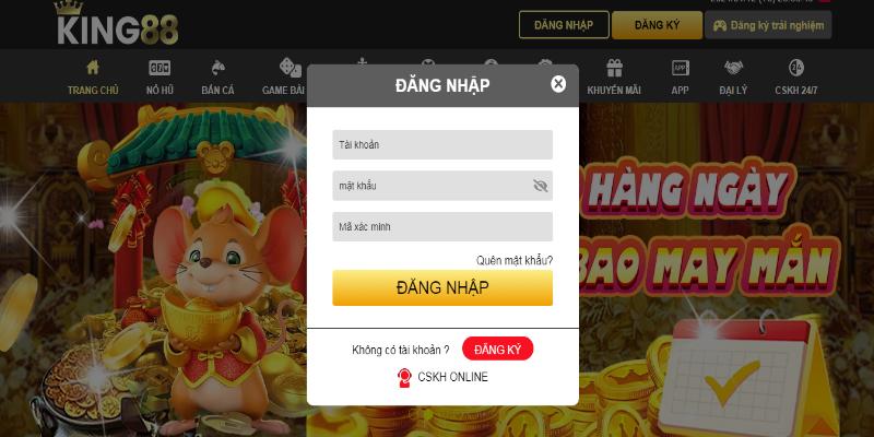 Đăng nhập King88 trải nghiệm cổng nhà cá cược uy tín